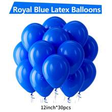 皇家蓝色乳胶派对气球 5/10/12/18 英寸 -10/30/50/70/90 个圆形氦蓝色气球适用于生日、婚礼、淋浴、毕业典礼、棒球、帆船、美国独立日、阵亡将士纪念日、爱国派对装饰 - 皇家藍 - 查看 13