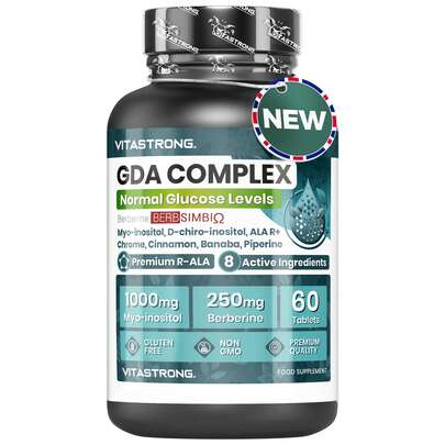 Vitastrong GDA Vegan Lipid Complex Supplement With Berberine, Myo-Inositol And Alpha Lipoic Acid, With Chromium For Normal Blood Glucose Levels, Non-GMO