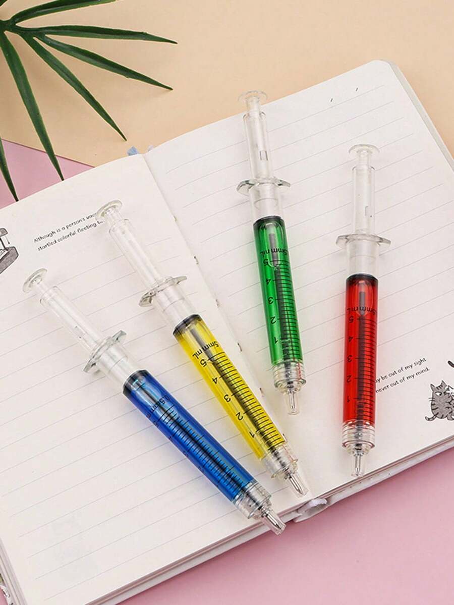 5/10PCS Injection Shape Ballpen Doctor Nurse Needle Ball Point Pen - Random - View 1
