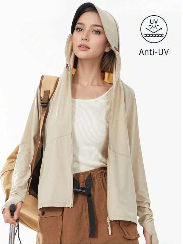 Chaqueta ligera para mujer de verano con protección UV, transpirable y de secado rápido, con capucha para uso casual, para senderismo, pesca y uso diario