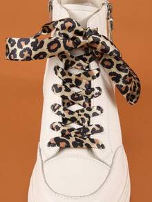 2 Stücke bunte Leoparden-Muster Schnürsenkel, geeignet für Sneaker, Lässig Schuhe und verschiedene Fußbekleidung