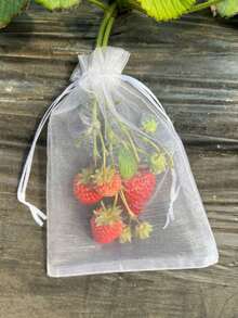 20pcs Fruit Protection Drawstring Bags, Nylon Anti-Bird & Pest Mesh Bags For Strawberries, Peaches Planting, Gardening - Multicolor - View 10