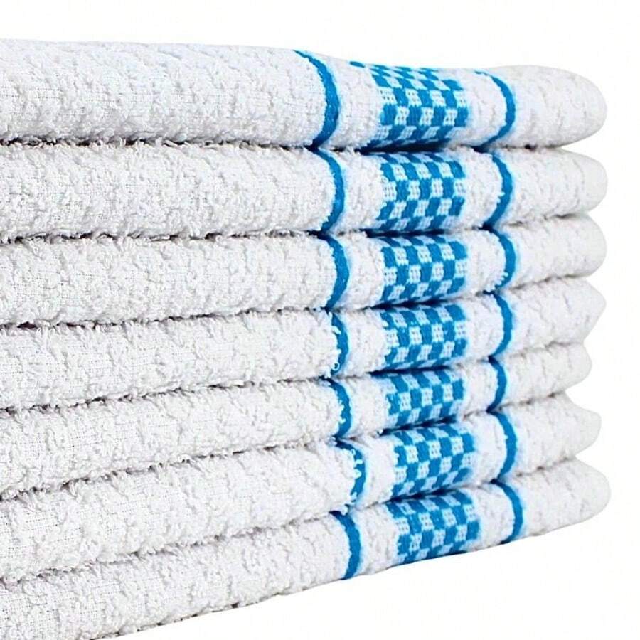 Kitchen Towels/Tea Towel Set Of 6 Pieces Jacquard 45x70 Cm Terry Cloth 370 G/M² Premium Wholesale - 藍色 - 查看 1