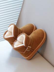 儿童雪地靴秋冬新款童鞋女童宝宝保暖靴男童软底短款保暖内衬靴子，休闲日常百搭轻便舒适