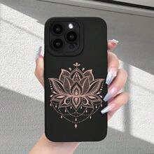 Funda de teléfono creativa personalizada, elegante y minimalista, con un patrón de loto simple, color negro clásico, protección resistente a golpes y caídas, resistente a las manchas y duradera, textura esmerilada avanzada, protección completa contra huellas dactilares, protección completa para la lente, anti caída y anti niebla, adecuada para  17.17 Pro...17 Pro Max...17 Agua. 16.16 Pro...16 Pro Máx.16 más.. 15.15 Pro Max...15 Pro...15 más.. 14.14 Pro...14 más..14 Pro Max... 13.13 Pro...13 Pro Max...12.12 Pro...12 Pro Max...11.11 Pro...11 Pro Máx.XR.X.XS.XS máx.Se.MiNi, la funda del teléfono ofrece protección completa. - Negro 1434 - Ver 10