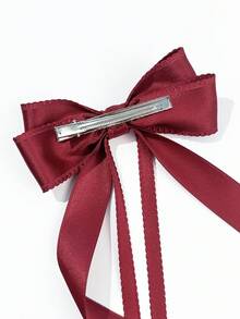 1pc Women Lace Ribbon Solid Color Bow Hair Clip, Suitable For Everyday Wear Claw Clips Hair Claws Hair Barrettes, School Stuff, Elegant, College, Winter Outfit For Women, Bows, Cute, Classy, Hair Accessories