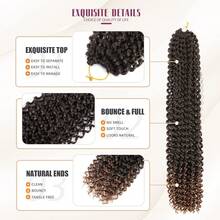 1/4/7 Packs 22inch Passion Twist Hair Water Wave Braiding Hair For Butterfly Style Crochet Braids Bohemian Hair Extensions,T30# - Brown Ombre - View 3