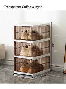 1pc PP Shoe Storage Box, Modernist Foldable Shoe Box For Home