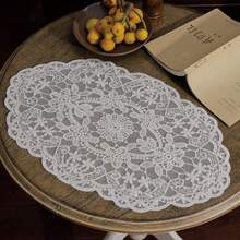 1 件/2 件北欧风格镂空蕾丝杯垫、床头柜垫、椭圆形小餐垫 - 彩色 - 查看 9