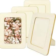 2/4/8/16pcs Wood DIY Photo Frame Set - Customizable Handmade, Pre-Drilled Convenient Assembly, Suitable For Home Decor, Wedding, Birthday Gifts | Colorful Frame Design | Durable Wood Structure, Handcrafted Cutting Mould