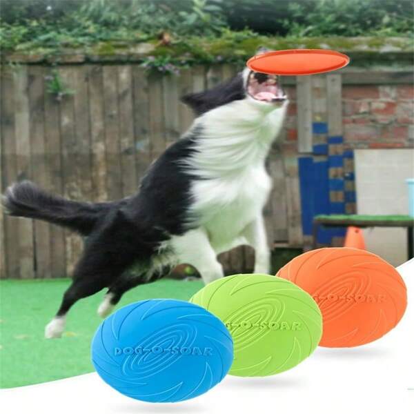 Durable Dog Flying Disc - Natural Rubber Floating Disc, Suitable For Water, Pool, Beach (Medium, Adult, Senior Dogs)