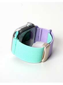 1pc Two Tone Sport Cute Watch Band Nylon Elastic Loop With Magnetic Clasp Compatible With Apple Watch Band 38mm 40mm 41mm 42mm 44mm 45mm 46mm 49mm For Woman Man,Compatible With Apple Watch Series10 9 8 7 6 5 4 3 2 1 SE1/2,18mm20mm22mm Girls Boys Braided Stretchy Replacement Wristband