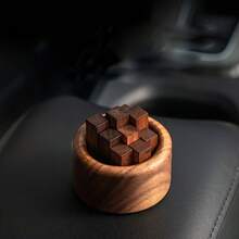 复古木质香薰扩散器套装，带空心螺旋盖，包含木质香薰盒 - 适用于家庭和汽车香氛装饰，持久蒸汽，配件 - 彩色 - 查看 4