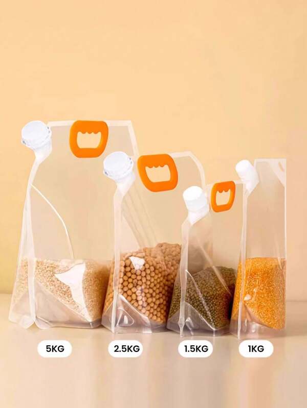 1/4/5/10 piezas Bolsas de almacenamiento de granos, bolsas selladas herméticamente de PE+PET para cereales y aperitivos con tapa, adecuadas para granos, aperitivos, frutos secos, etc.