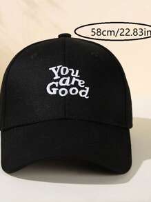 Gorra de béisbol negra y blanca de uso diario bordada con "Eres bueno"