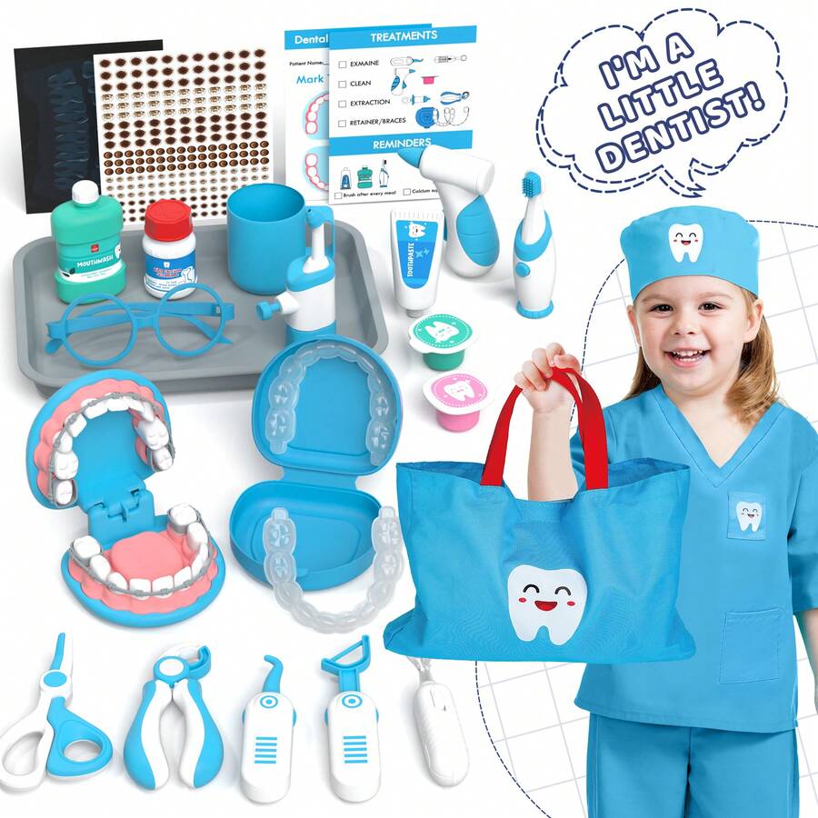 Lehoo Castle Doctor Kit For Toddlers 3-5, Kids Dentist Play Set, Toys For 3 4+ Year Old Girls, Pretend Play For Toddlers 2-4, Kids Doctor Playset, Medical Kits For Boys 3