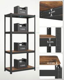 Storage Rack - Brown+Black - View 2