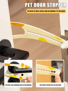 1 Pet Door Stopper, A Magic Tool For Leaving Door Gaps For Pets. Elastic Door Lock, Allowing Cats To Freely Enter And Exit. Adjustable To Prevent Dogs From Entering The Door Stop - one-size - View 3