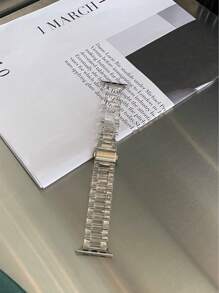 1pc Women Fashion Transparent Laser Watch Strap Compatible With Apple Watch Band 38mm 40mm 41mm 42mm 44mm 45mm 46mm Ultra 49mm Rainbow Clear Acrylic Girls Watchband Bracelet Compatible With Watch Series 10 9 8 7 SE 6 5 4 3 Band Watch Accessories,Adjustable.Only Straps,Not Case And Watches,Fashion Smart Watch Strap Compatible With Apple Watch Band,Bracelet Watchband Strap Accessories