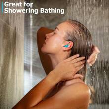 2pcs Reusable Silicone Swimming Ear Plugs, Comfortable Soft Triple-Layer Shark Fin Design, Suitable For Swimming, Surfing, Snorkeling, Shower, Pond And Beach Water Sports - Random Style - Christmas Gift