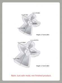 2件套大号和小号爱心天使蜡烛硅胶模具DIY创意手工皂香薰石膏模具家居装饰摆件环氧树脂模具 - 白色 - 查看 11