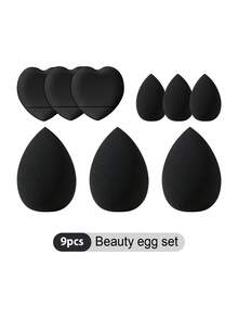 9/18/34pcs Makeup Brush Set, Includes: 18pcs Makeup Brushes + 6pcs Makeup Sponges + 3pcs Mini Makeup Sponges + 3pcs Makeup Powder Puffs + 3pcs Mini Air Cushion Puffs + 1pc Makeup Brush Cleaning Tool. Professional Makeup Kit, Suitable For Daily Use And Travel - Multicolor - View 12