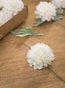 25PCS Artificial Foam Ball Chrysanthemum Dahlia Flowers Real Looking Lilac Foam Fake Roses With Stems For DIY Wedding Bouquets Bridal Shower Centerpieces Floral Arrangements Party Tables Home Decoration