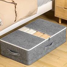 1PC Underbed Storage Bags Organizer Container,Fabric Zipper Blanket Storage Box,Large Capacity Storage Bags For Blanket, Clothing, Comforter, Sweaters, Pillows, Linen Sheets