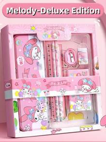 Sanrio Conjunto de Caixa de Presente de Papelaria Sanrio, Material Escolar My Melody, Lápis, Borrachas, Presente Ideal de Aniversário/Volta às Aulas para Crianças, Presente Surpresa