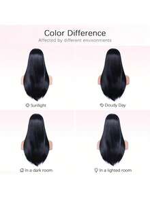 24-40 Inch Black Straight Human Hair Wigs With Bangs For Women Straight Wear And Go Glueless No Lace Closure Wigs For Beginners Brazilian Virgin Human Hair Middle Part - Natural Black - View 11