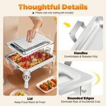 ZhdnBhnos ZhdnBhnos 6L Food Warmer Chafing Dish Heating Container Heating Container Square Self-Service Stove