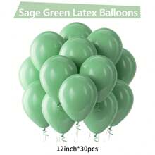 Sage Green Latex Party Balloon 5/10/12/18 Inches -10/30/50/70/90pcs Round Helium Olive Green Bean Green Balloon Suitable For Birthday Jungle Animal Theme Hunting Shower Party Gender Revealing Wedding Singles Party Housewarming Graduation Celebration - Gray Green - View 20