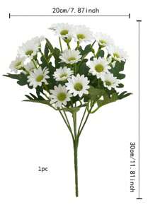 1 bouquet de fleurs de marguerites artificielles orange et blanches, multicolores, sans vase, convenant à la décoration d'intérieur, d'hôtel, de fête pour toutes les saisons, la décoration d'automne