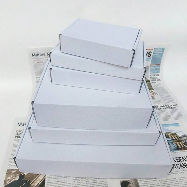 10 piezas Cajas de cartón corrugado blanco reforzado, disponibles en varios tamaños, cajas para envíos, cajas de embalaje, cajas de regalo, cajas de cartón corrugado
