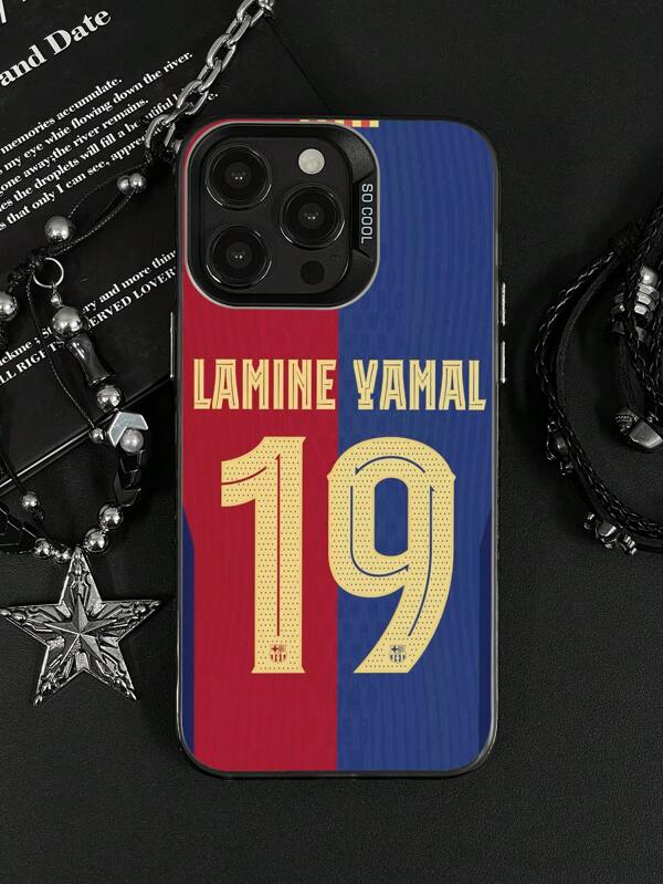 1pc Star Player Number Pattern Colorblock Realistic Painting Protective Phone Case Compatible With Apple 11, 12, 13, 14, 11 Pro Max, 12 Pro Max, 13 Pro Max, 14 Pro Max, XR, 15, 15 Pro, 15 Pro Max, Series