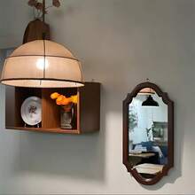 23/30 英寸壁镜，实木框架，垂直或水平悬挂，镀银玻璃，清晰度高且耐用，复古装饰镜，适用于墙壁、桌面、浴室或化妆间、家居和房间装饰，防潮轻质木材