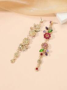 1 par de aretes elegantes y de lujo con diseño de flor de cristal de roca, adecuados como regalo para esposa, novia, Día de San Valentín, Día de la Madre, cumpleaños, Navidad