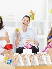 12/24sets Baby Shower Party Favors Baby Shower Keychains Label Sticker Cards Organza Bags For Baptism Party - Multicolor - View 8