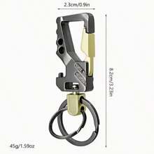 1pc A Gift For Father - Stylish Double - Loop Two - Tone Multifunctional Men's Car Keychain With Beer Bottle Opener, A Fashionable And Practical Accessory Car Accessories Bag Charm