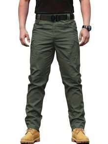 Men's Tactical Pants With Multiple Pockets, Waterproof Casual Pants, Wear-Resistant, Multiple Pockets - Verde - Ver 5