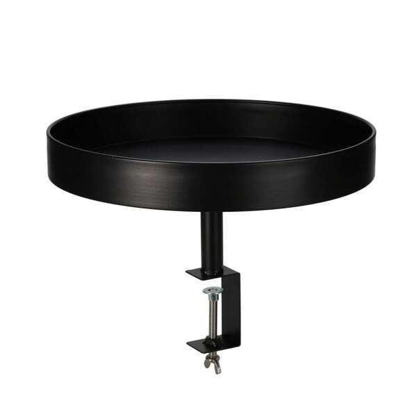 Well Home Vassoio rotondo in metallo verniciato nero - Ø 36cm, Profondità 5cm - Con vite di fissaggio. Spedizione gratuita 24/72h.