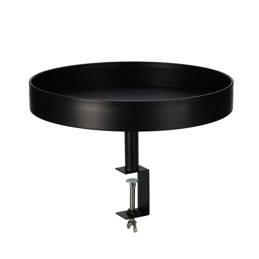 Well Home Round Tray Made Of Black Painted Metal - Ø 36cm, Depth 5cm - With Screw Fastening. Free Shipping Within 24/72 Hours.