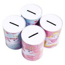 1pc Creative Sealed Coin Bank Cartoon Pattern Delicate Money Saving Box Decoration, One-Way Saving - Unicorn, Mermaid Pattern, Random Design