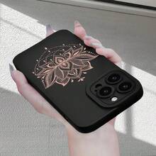 Funda de teléfono creativa personalizada, elegante y minimalista, con un patrón de loto simple, color negro clásico, protección resistente a golpes y caídas, resistente a las manchas y duradera, textura esmerilada avanzada, protección completa contra huellas dactilares, protección completa para la lente, anti caída y anti niebla, adecuada para  17.17 Pro...17 Pro Max...17 Agua. 16.16 Pro...16 Pro Máx.16 más.. 15.15 Pro Max...15 Pro...15 más.. 14.14 Pro...14 más..14 Pro Max... 13.13 Pro...13 Pro Max...12.12 Pro...12 Pro Max...11.11 Pro...11 Pro Máx.XR.X.XS.XS máx.Se.MiNi, la funda del teléfono ofrece protección completa. - Negro 1434 - Ver 7