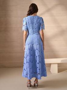 Elegant Fashion 2pcs/Set Women's Crop Top And A-Line Skirt Suit, Stylish And Youthful - Blue - View 2