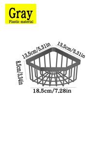 1 pezzo Portasponge per lavello senza foratura, a forma di triangolo, grigio/nero, cestino portaoggetti per angolo del lavello da cucina, mensola senza foratura per bagno, ideale per il ritorno a scuola