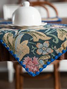 1/4/6/12 piezas Manteles individuales con estampado de flor de tulipán, estilo vintage pastoral americano para decoración de cocina, mesa de comedor para reuniones festivas, fiestas de cumpleaños, decoración del hogar, dormitorio, jardín, todo el año