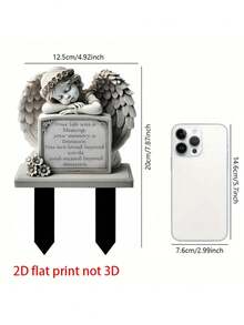 1 Peça - Placa Memorial Clássica de Anjo, Acrílico para Jardim, Montagem no Solo, Decoração Externa Resistente às Intempéries, Memorial de Páscoa, Sem Necessidade de Energia, Ornamentos Decorativos de Jardim, Ornamentos Criativos, Decoração Doméstica, Placa de Acrílico, Dia de Natal