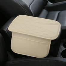 1 pièce Coussin rehausseur de boîte d'accoudoir de voiture avec sac de rangement latéral, coussin de boîte d'accoudoir de voiture en PU avec poche de rangement, accessoire de décoration intérieure de voiture