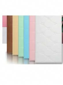 6 Pcs 35cm*70cm 3D Embossed Foam Wallpaper With Imitation Leather Grain,Soft And Textured(Thickness 0.4cm/0.16in), Self-Adhesive Foam Wall Sticker Stickers Room Decor Wall Decor Wall Stickers